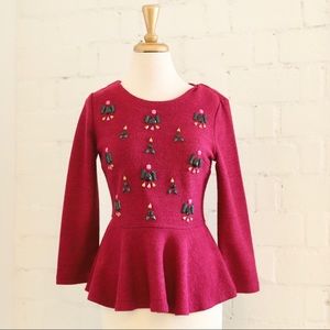 Fushia Beaded sweater